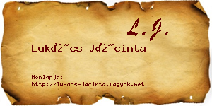 Lukács Jácinta névjegykártya